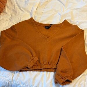 Urban Outfitters ( Out From Under) V-Neck Rust colored, fleecy, Crop Top